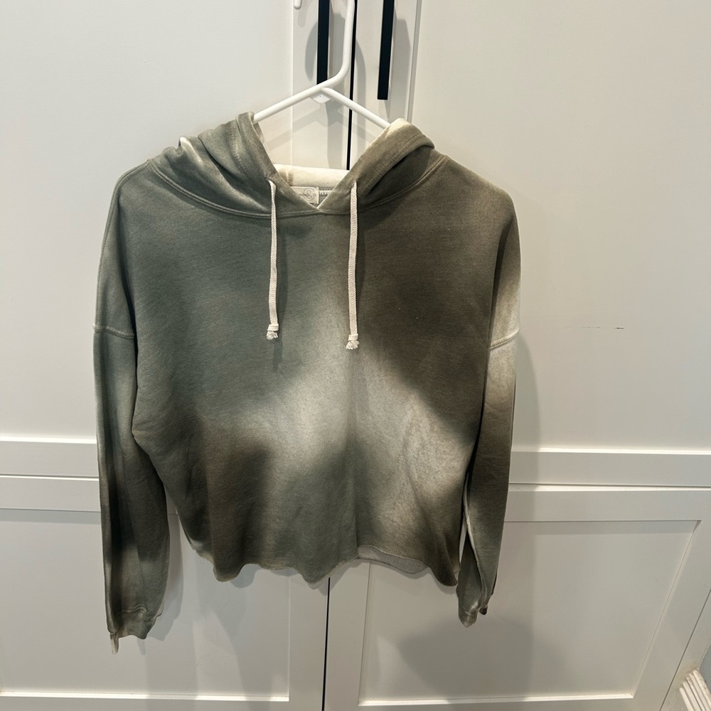 NWT Treasure & Bond Crop Sage Green Hooded Sweatshirt Size S